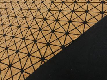 Kork Panel Vierecke mit Canvasrücken in schwarz